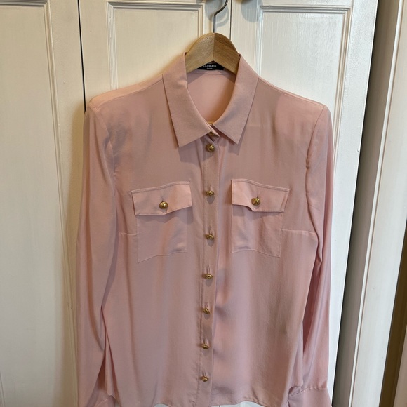 Balmain Paris 2 Pockets Crepe De Chine Buttoned Shirt - Picture 5 of 6